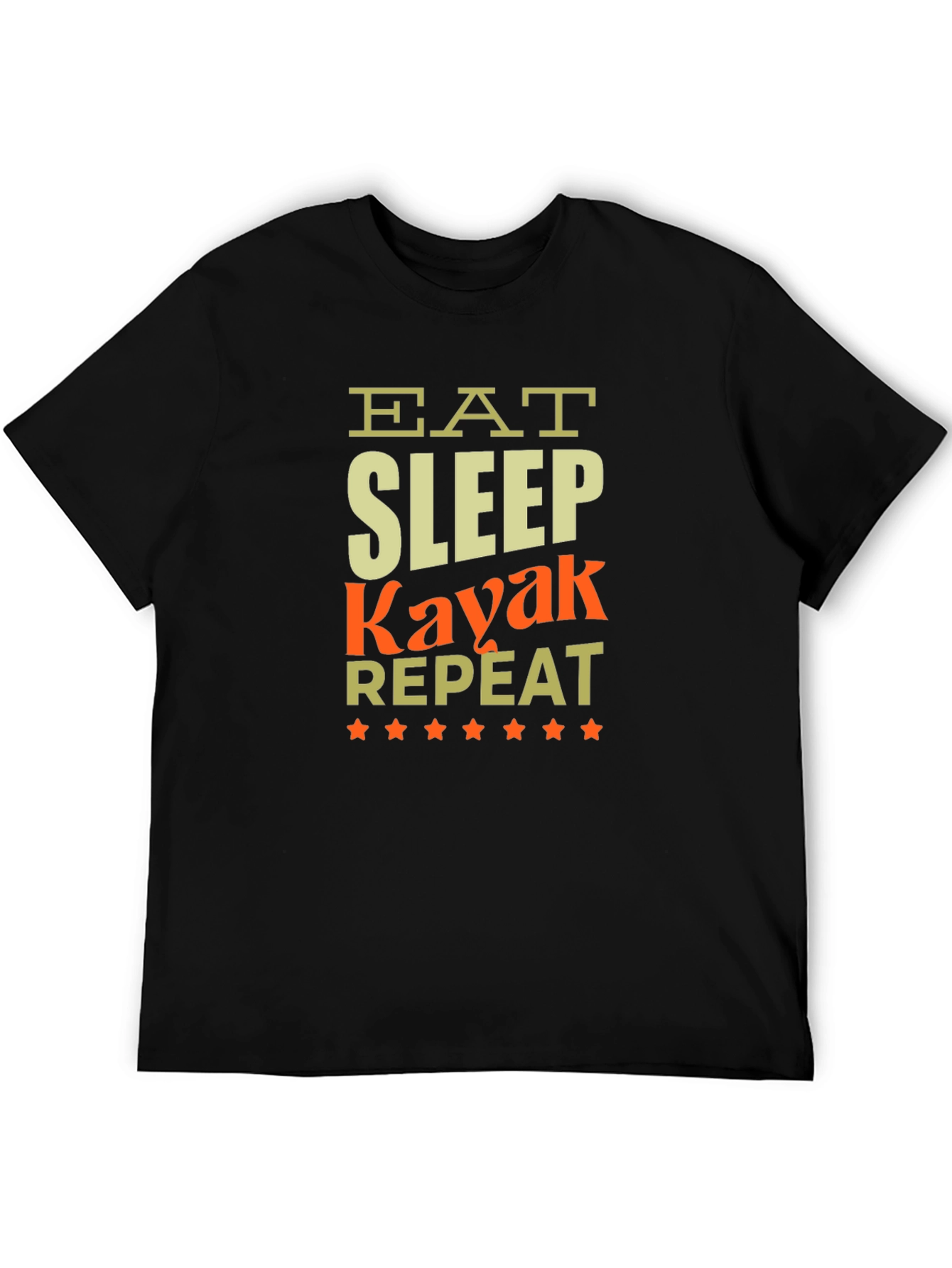 Eat Sleep Kayak Repeat Black T-Shirt