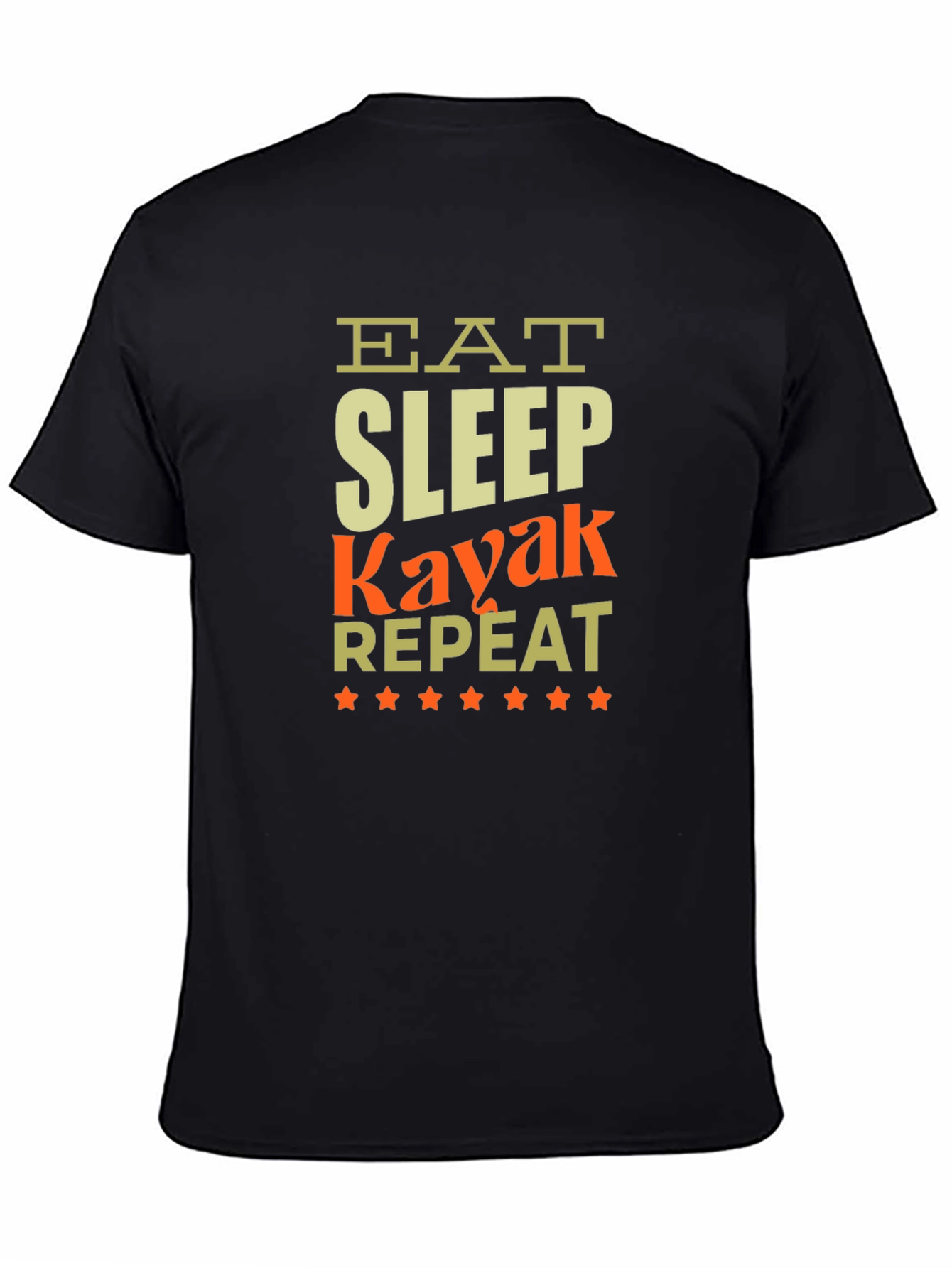Eat Sleep Kayak Repeat Black T-Shirt