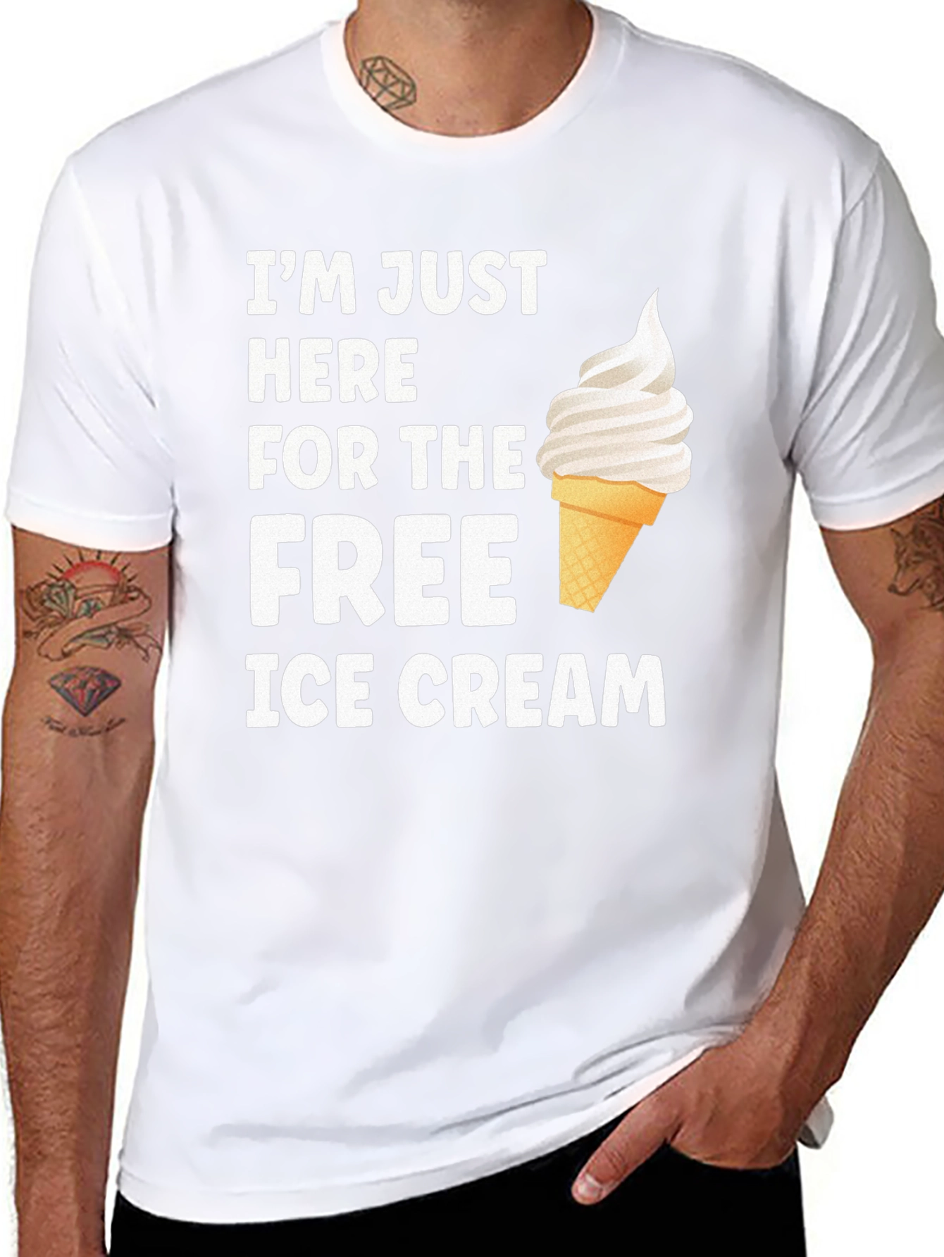 Free Ice Cream Graphic Tee - Soft Cotton Blend