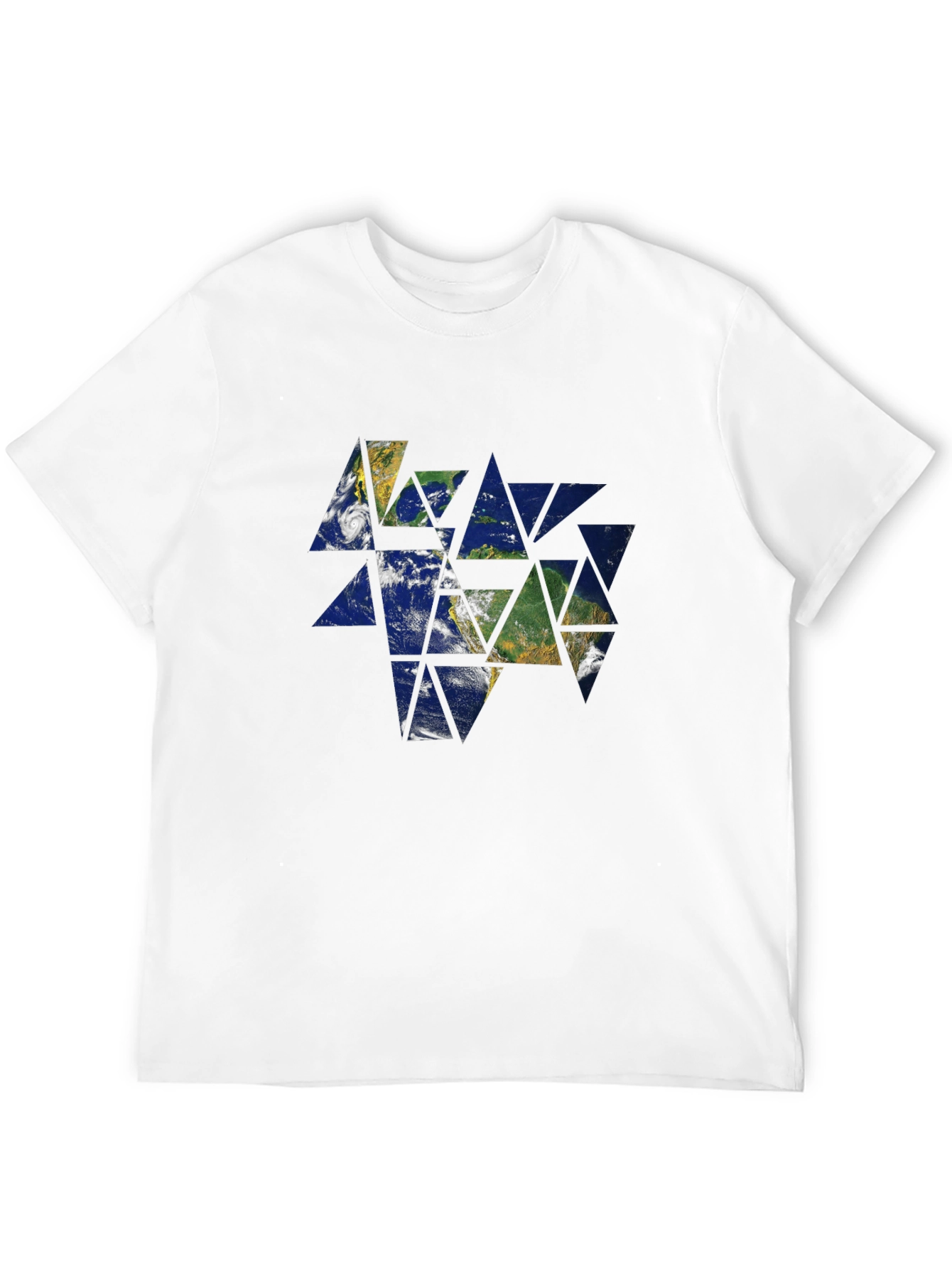 Geometric Earth Graphic Tee - Modern Style