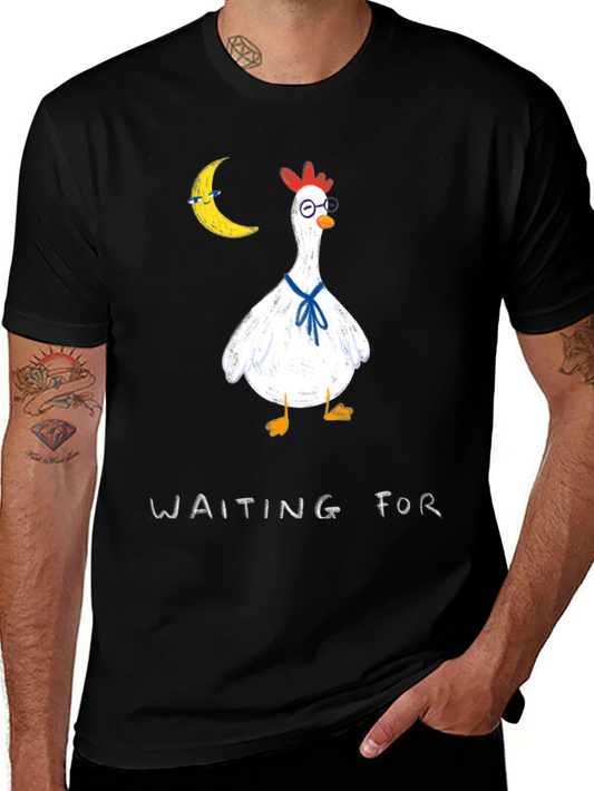 Waiting For T-Shirt: Funny Chicken Moon Tee