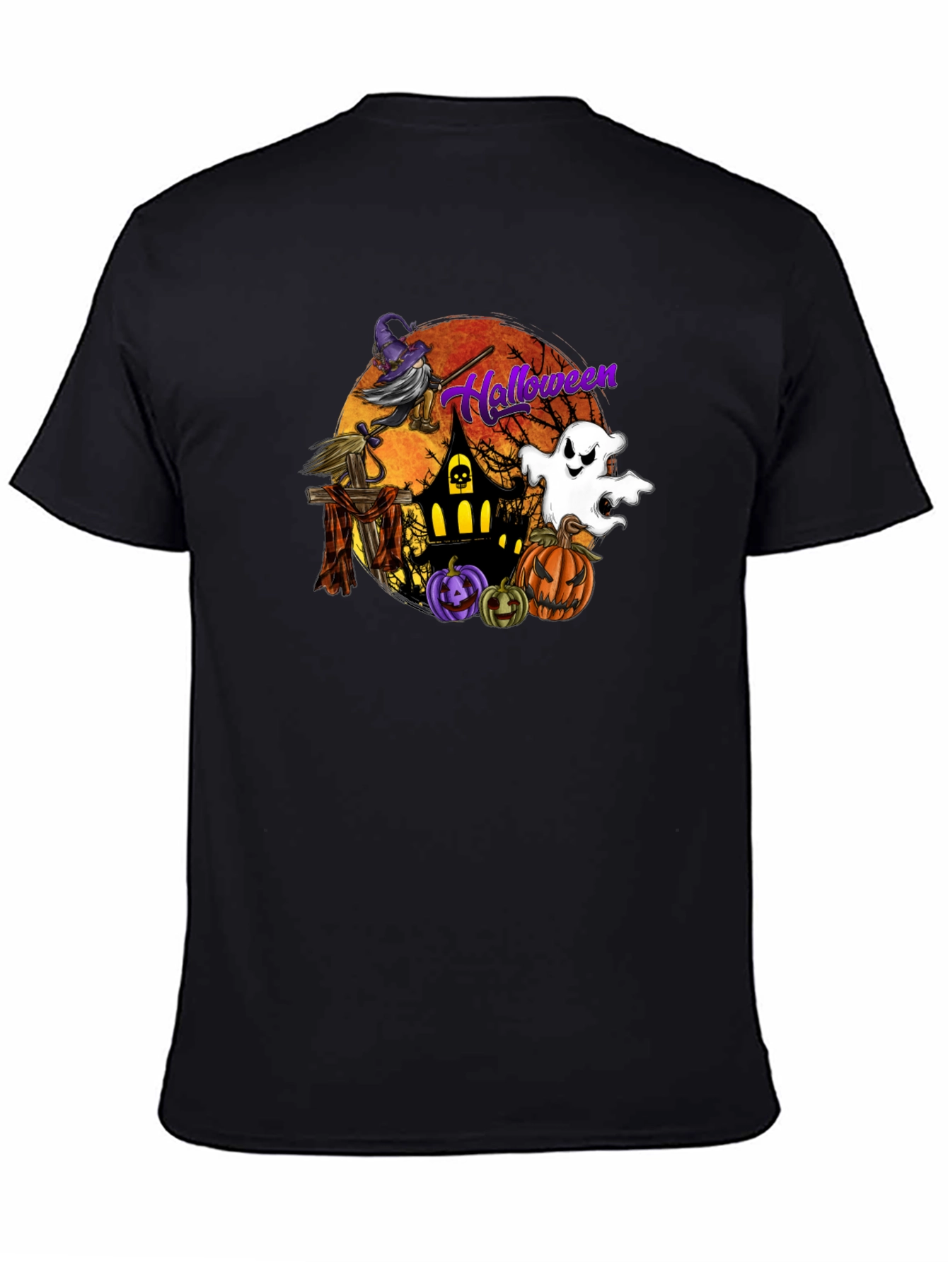 Halloween Witch and Ghost Graphic Tee