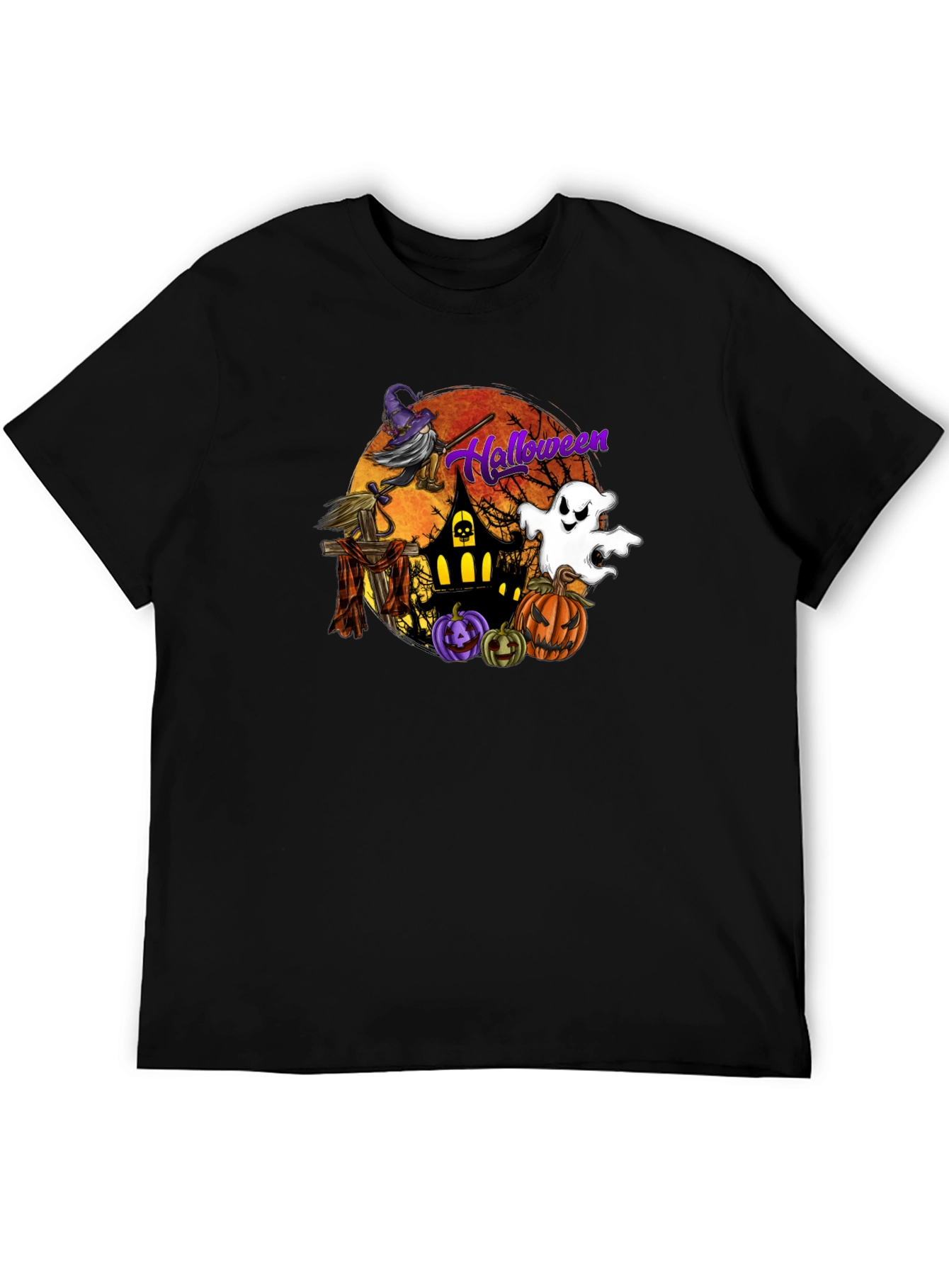 Halloween Witch and Ghost Graphic Tee