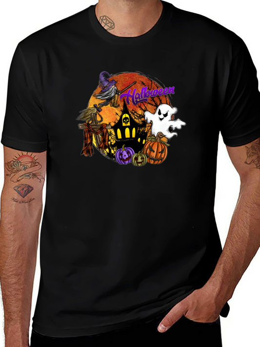 Halloween Witch and Ghost Graphic Tee