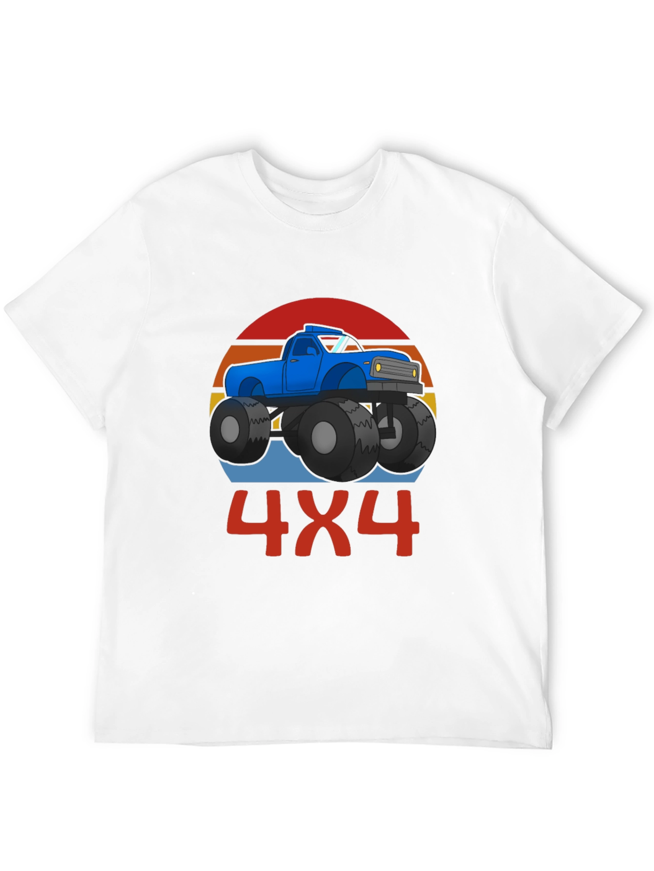 4x4 Monster Truck Graphic Tee - Black Cotton Blend