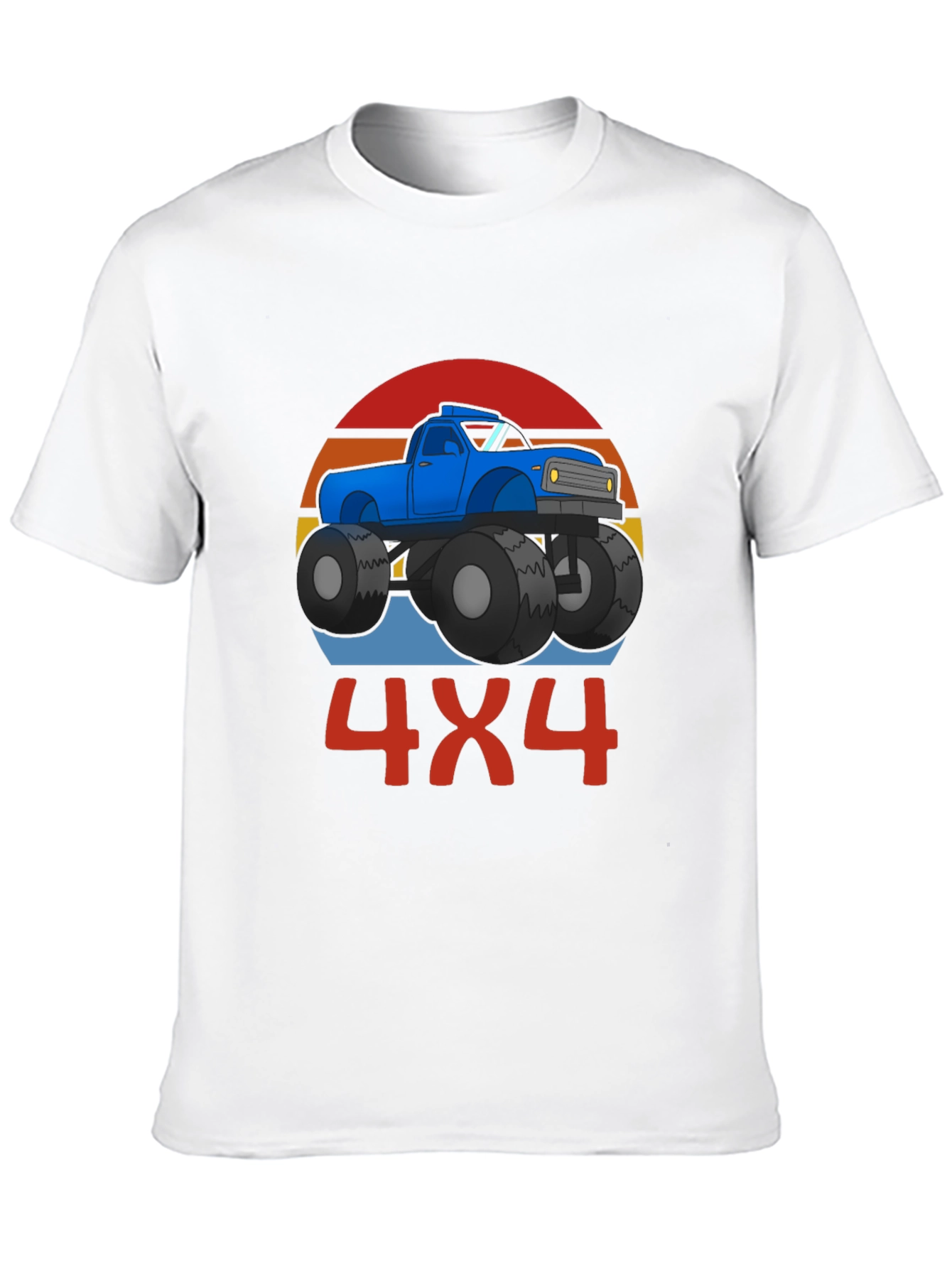 4x4 Monster Truck Graphic Tee - Black Cotton Blend