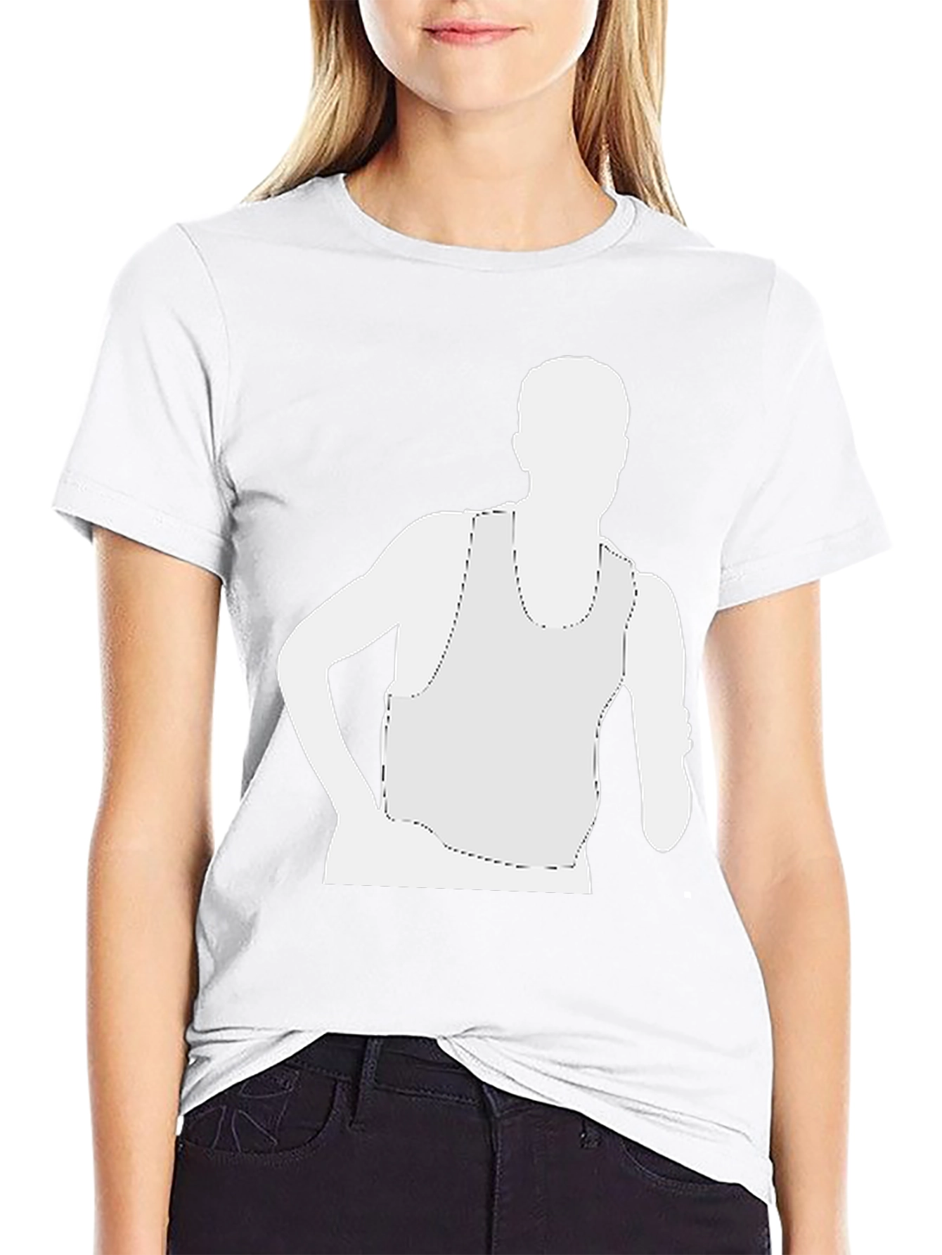 Athlete Silhouette Graphic Tee - Black Cotton Blend