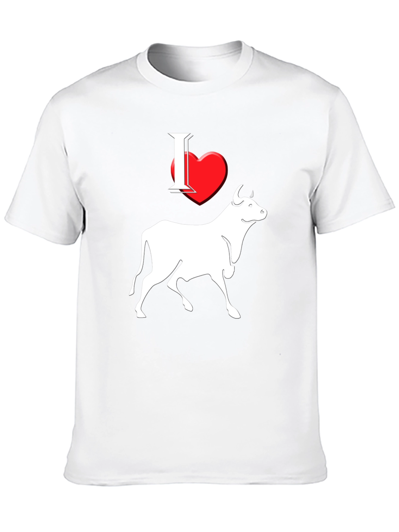 I Heart Steer Graphic Tee - Black Cotton T-Shirt