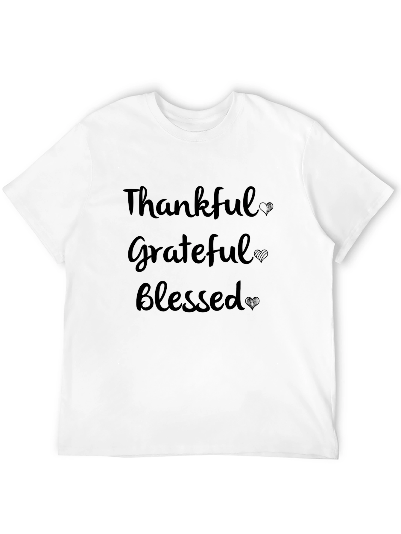 Thankful Grateful Blessed Black T-Shirt