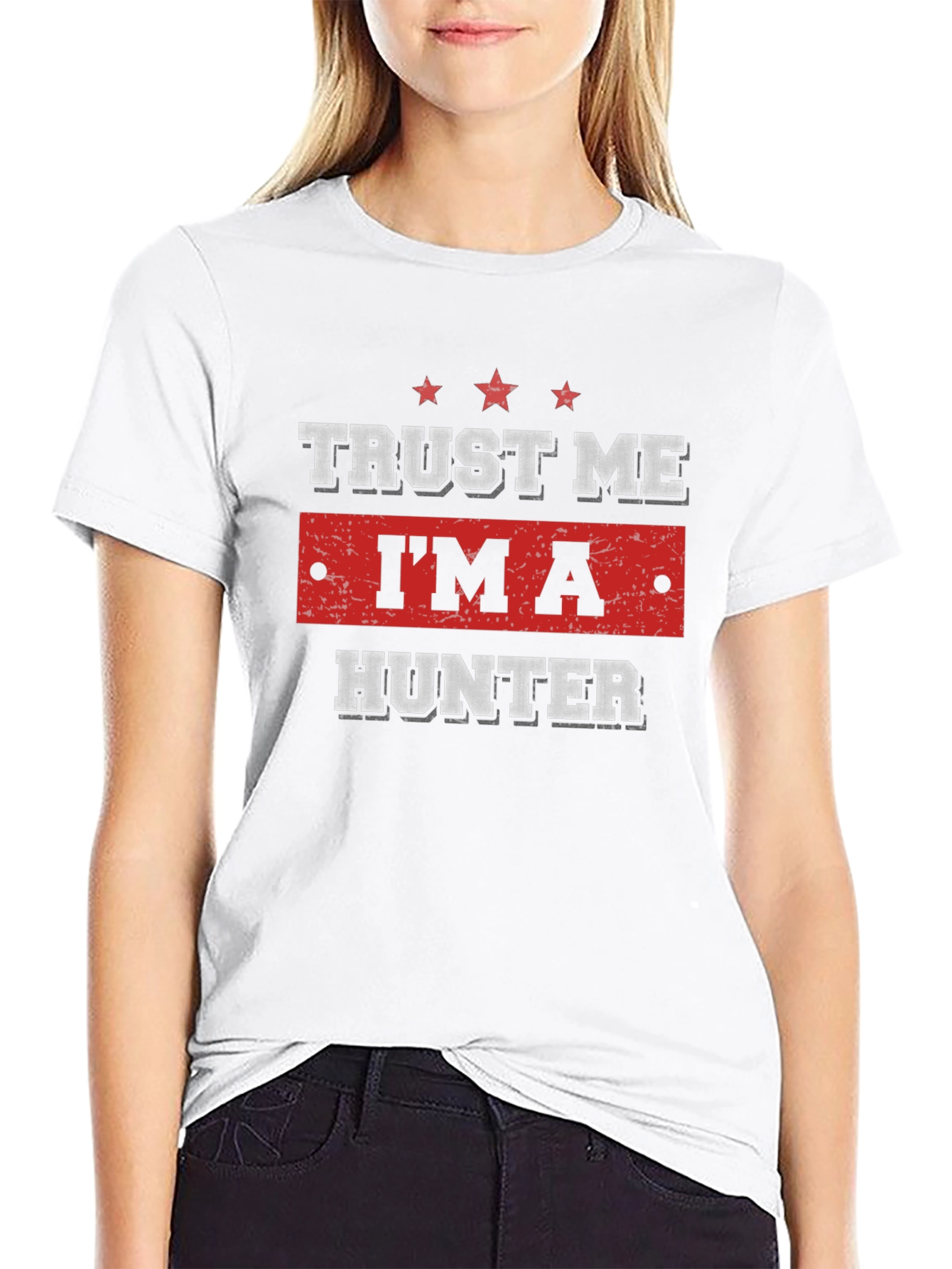 Trust Me Im A Hunter Black Graphic Tee