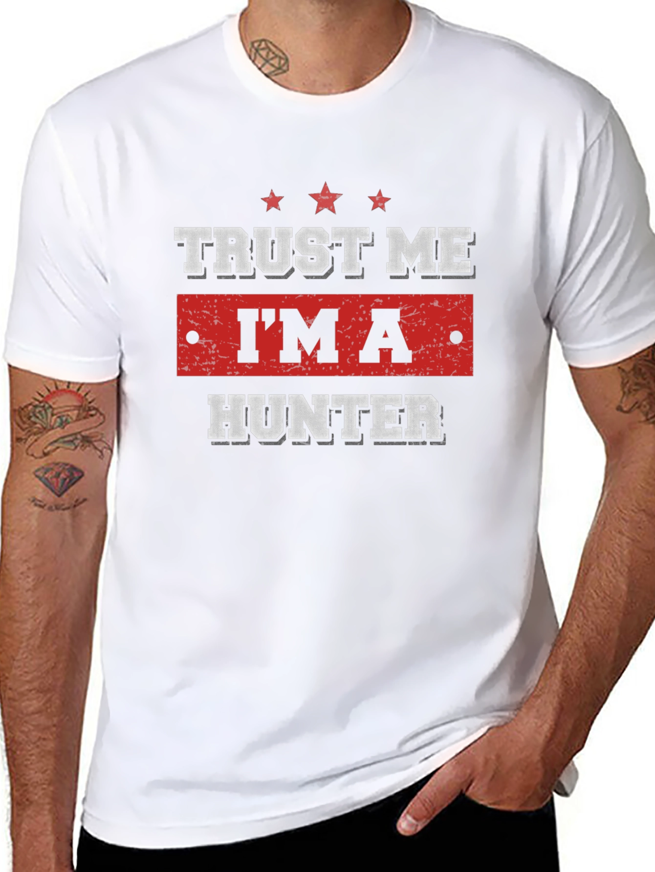 Trust Me Im A Hunter Black Graphic Tee