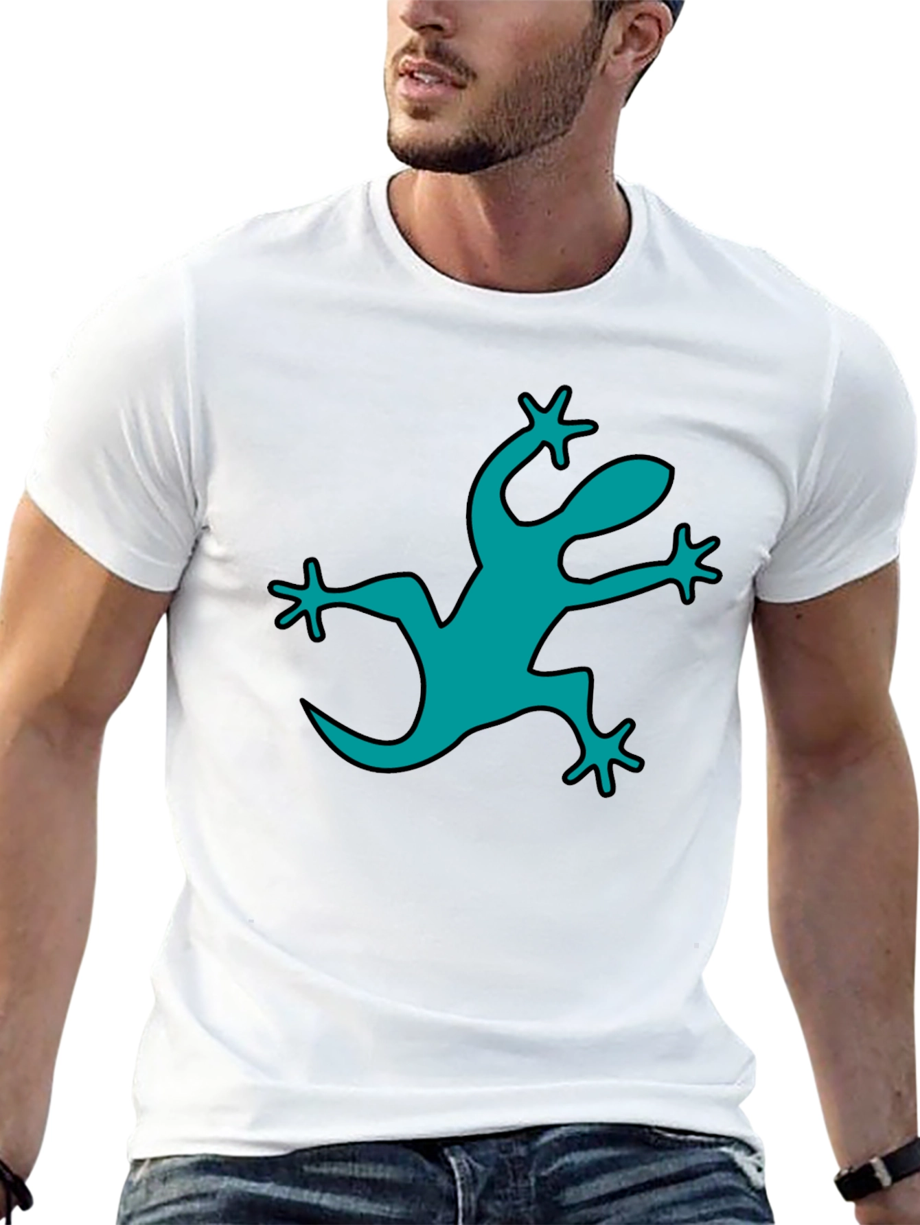 Cool Gecko Graphic Black T-Shirt