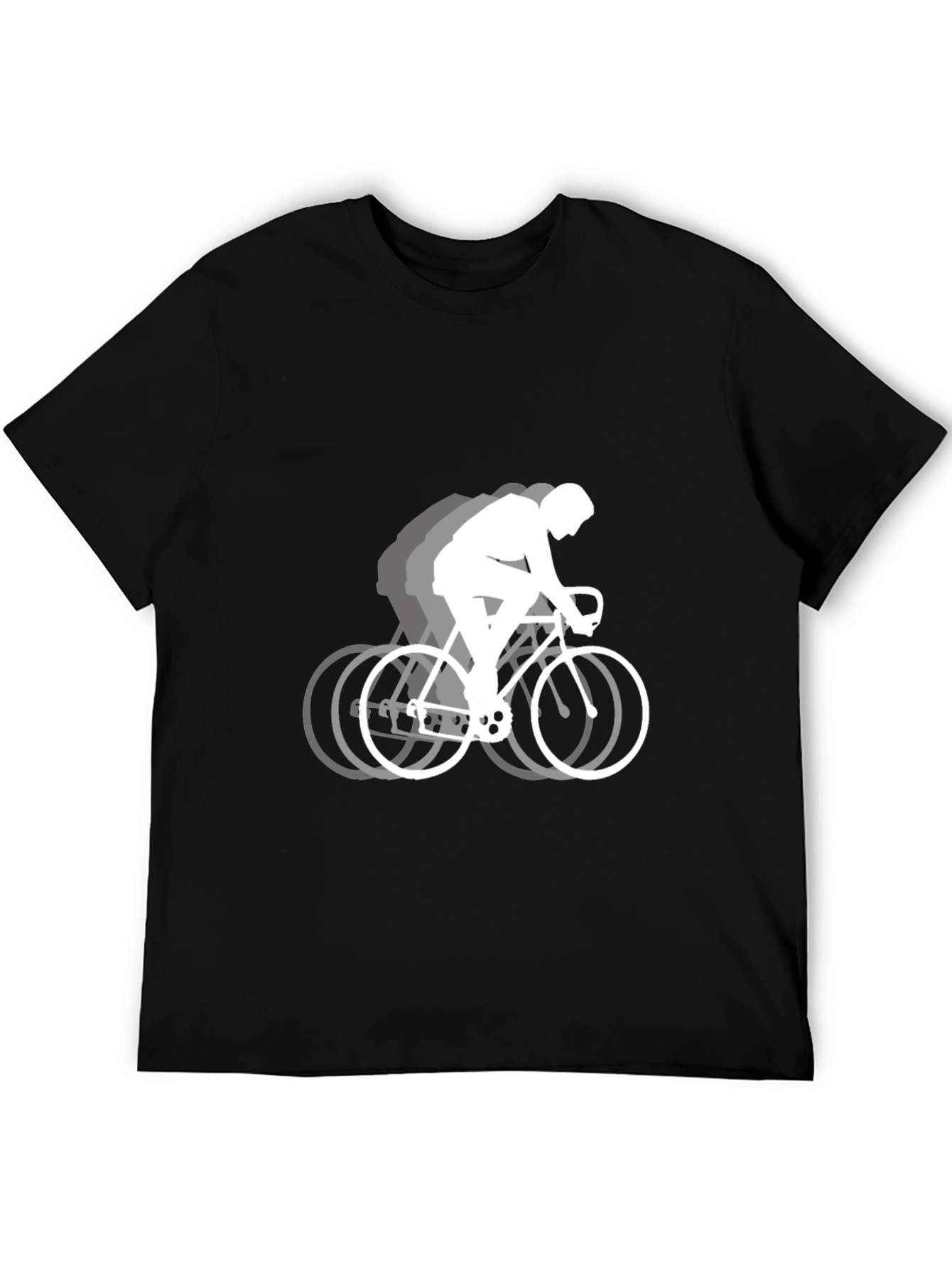 Mens Black Bicyclist Graphic T-Shirt