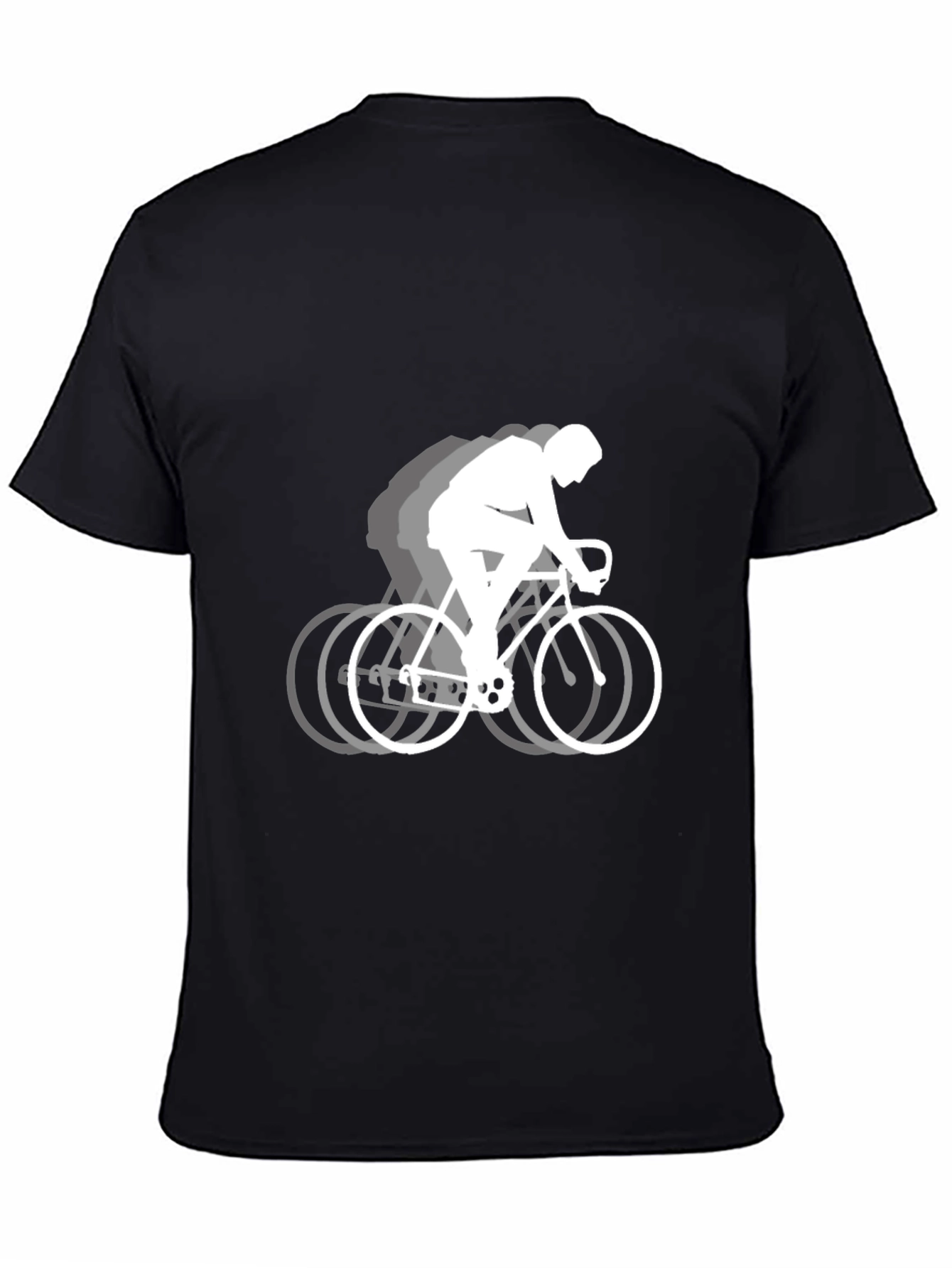 Mens Black Bicyclist Graphic T-Shirt
