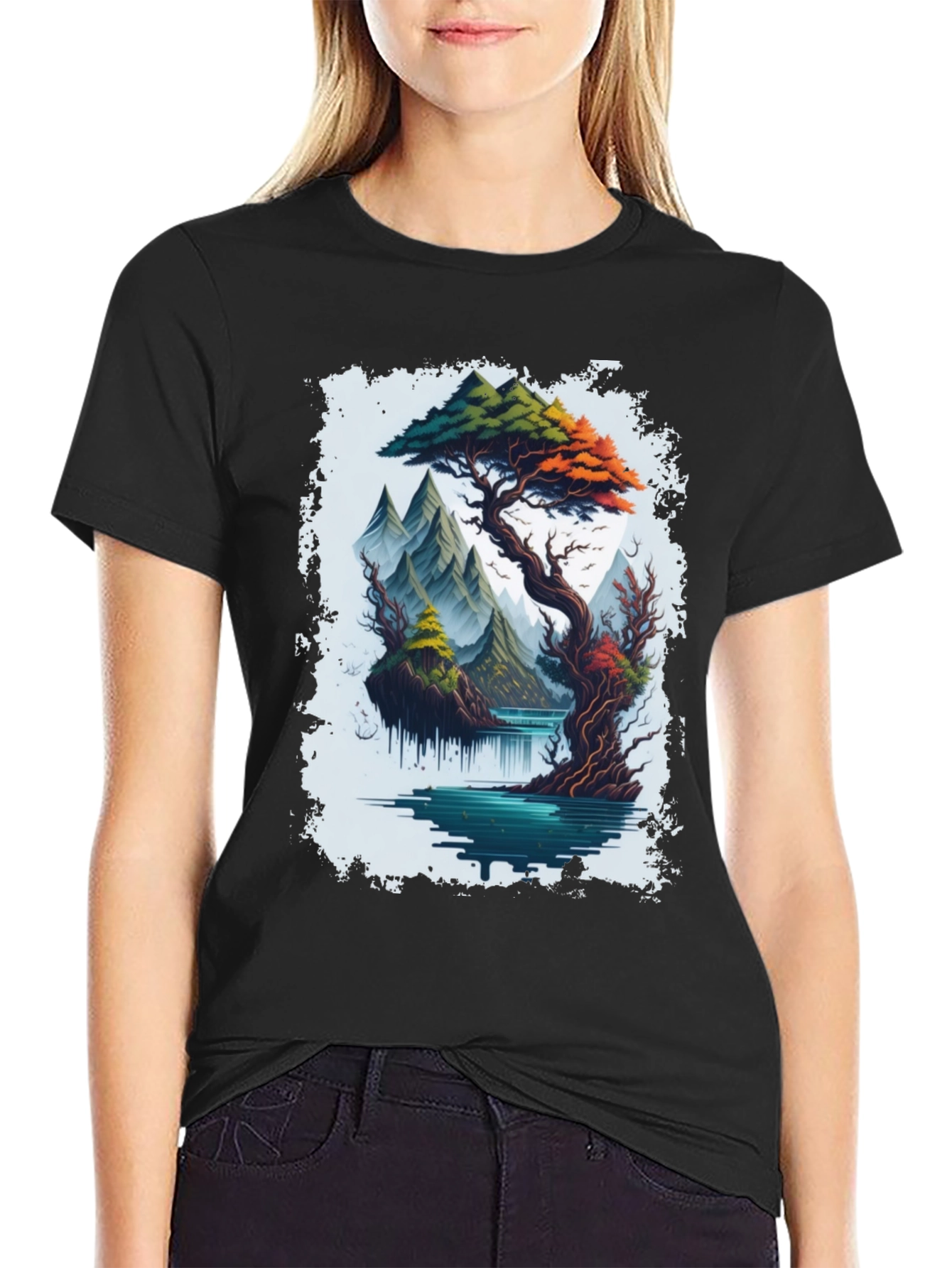 Scenic Mountain Landscape Graphic Tee