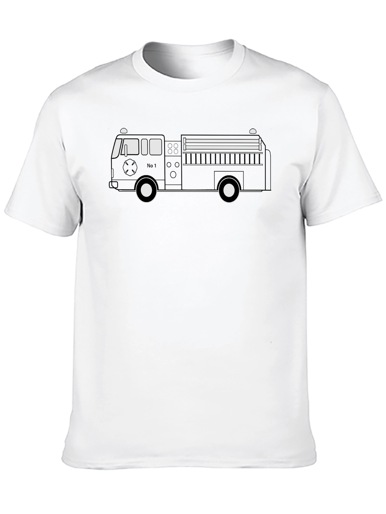 Fire Truck T-Shirt - Black Cotton Tee
