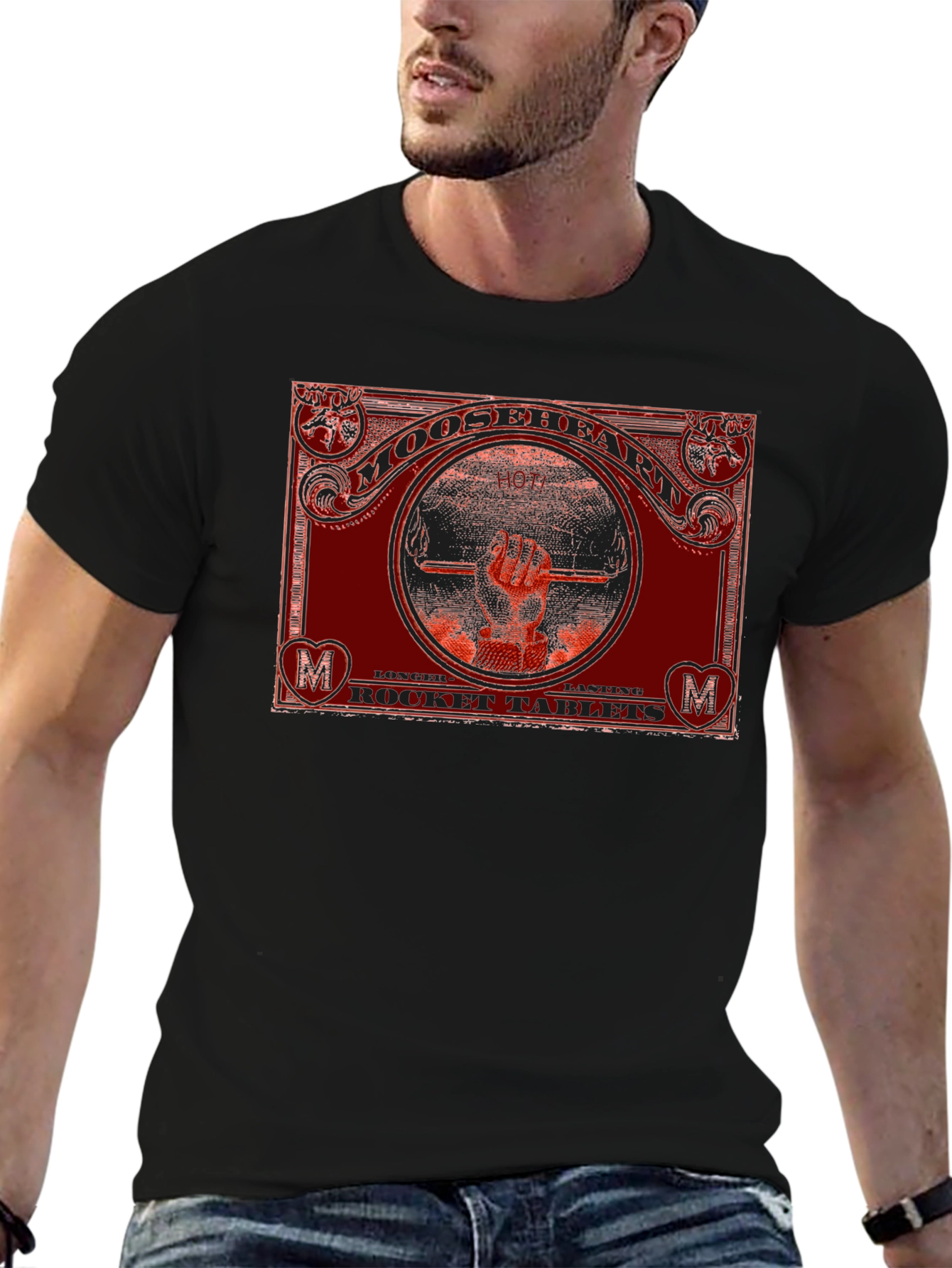 Mooseheart Rocket Tablets Graphic T-Shirt