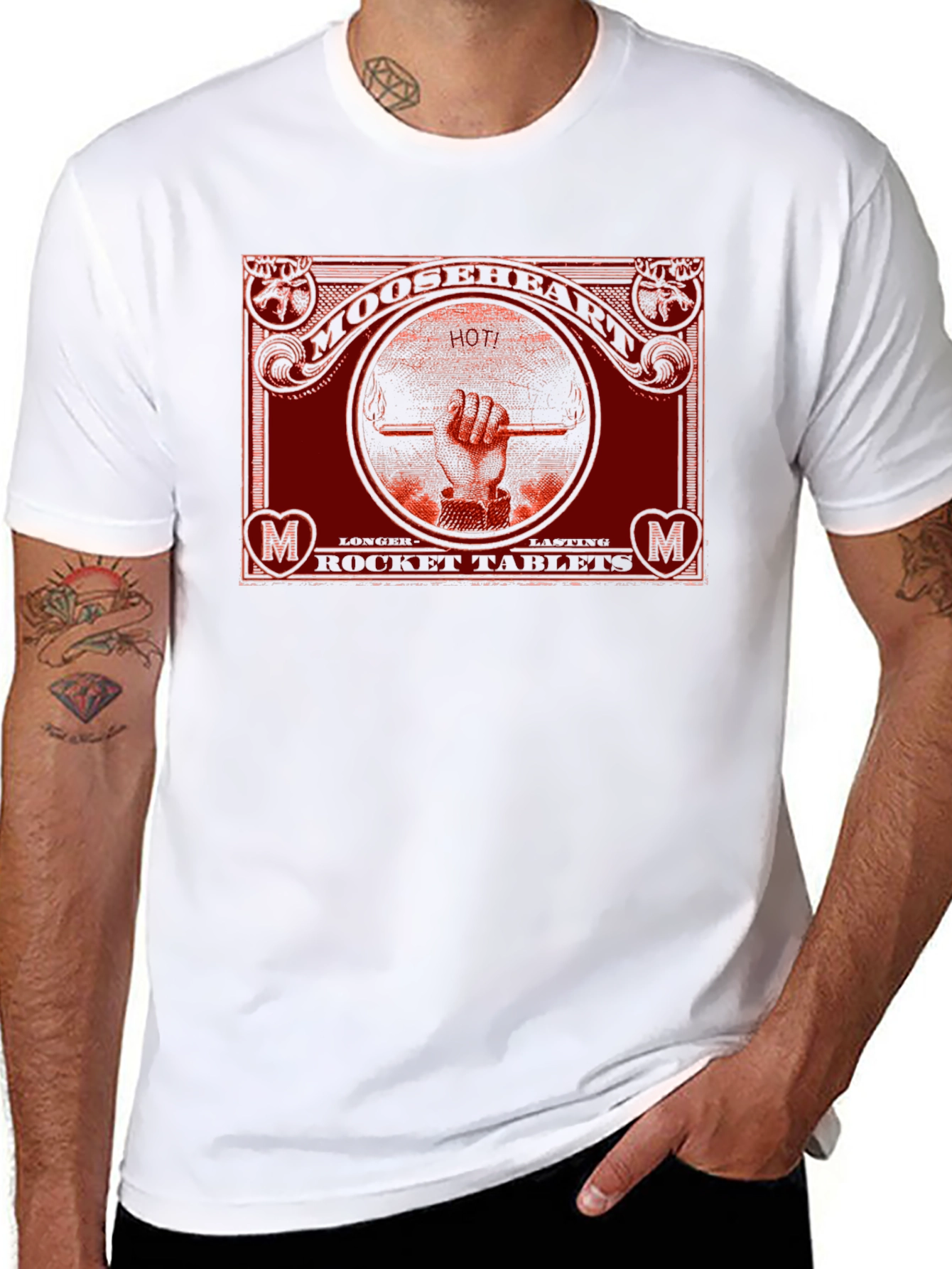 Mooseheart Rocket Tablets Graphic T-Shirt