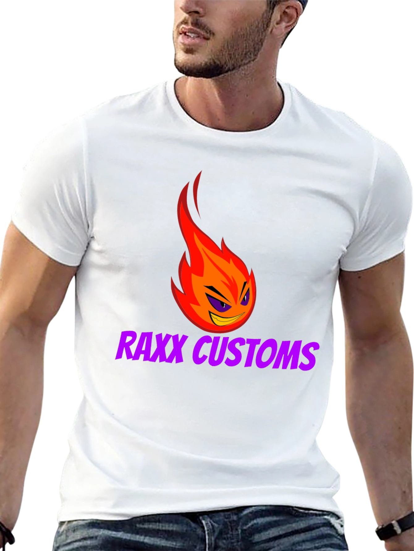 Raxx Customs Graphic Tee - Flame Logo Black T-Shirt