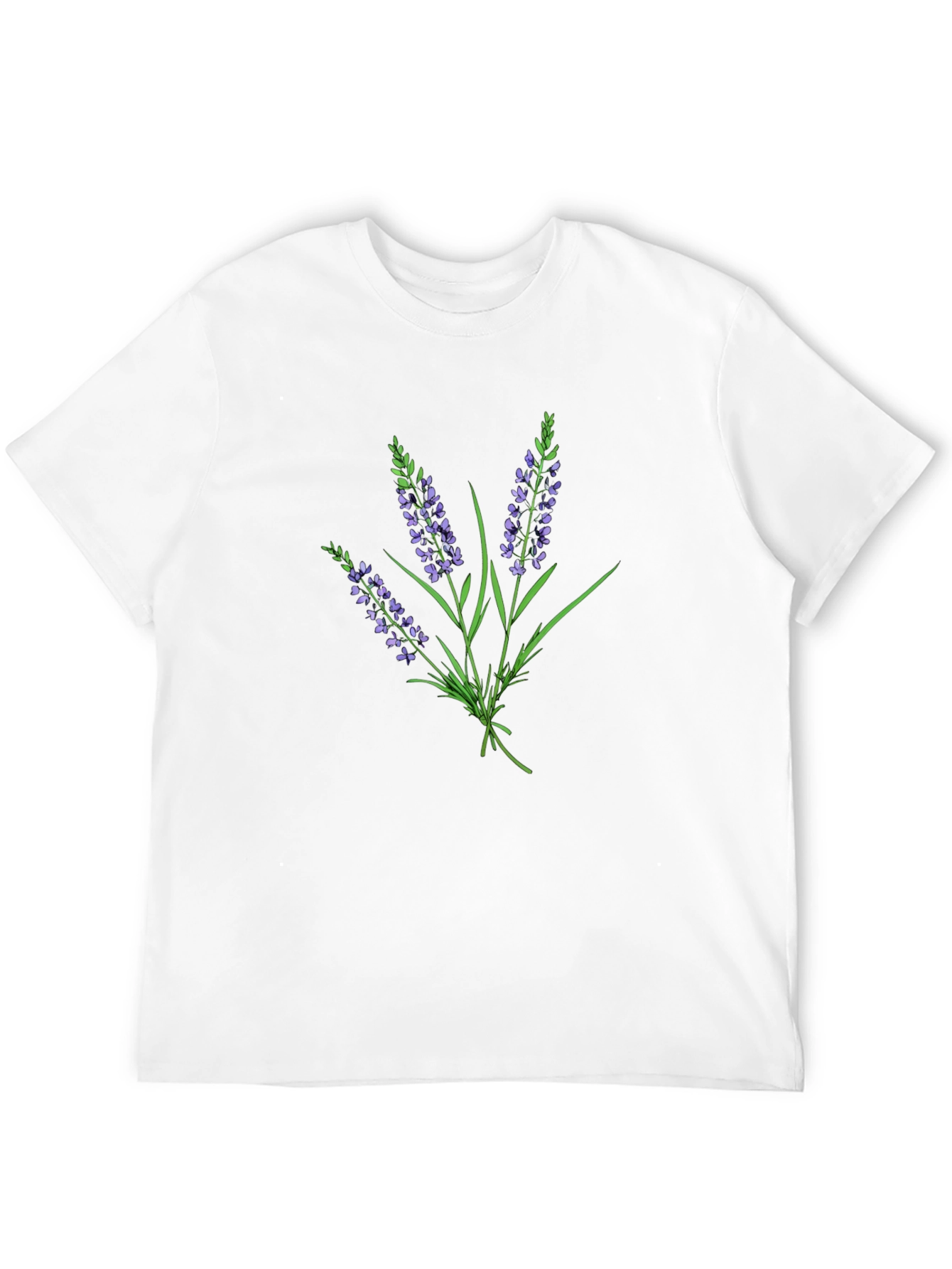 Lavender Bouquet Graphic Black T-Shirt