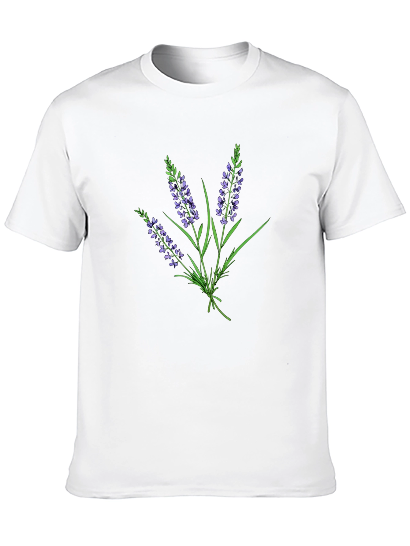 Lavender Bouquet Graphic Black T-Shirt