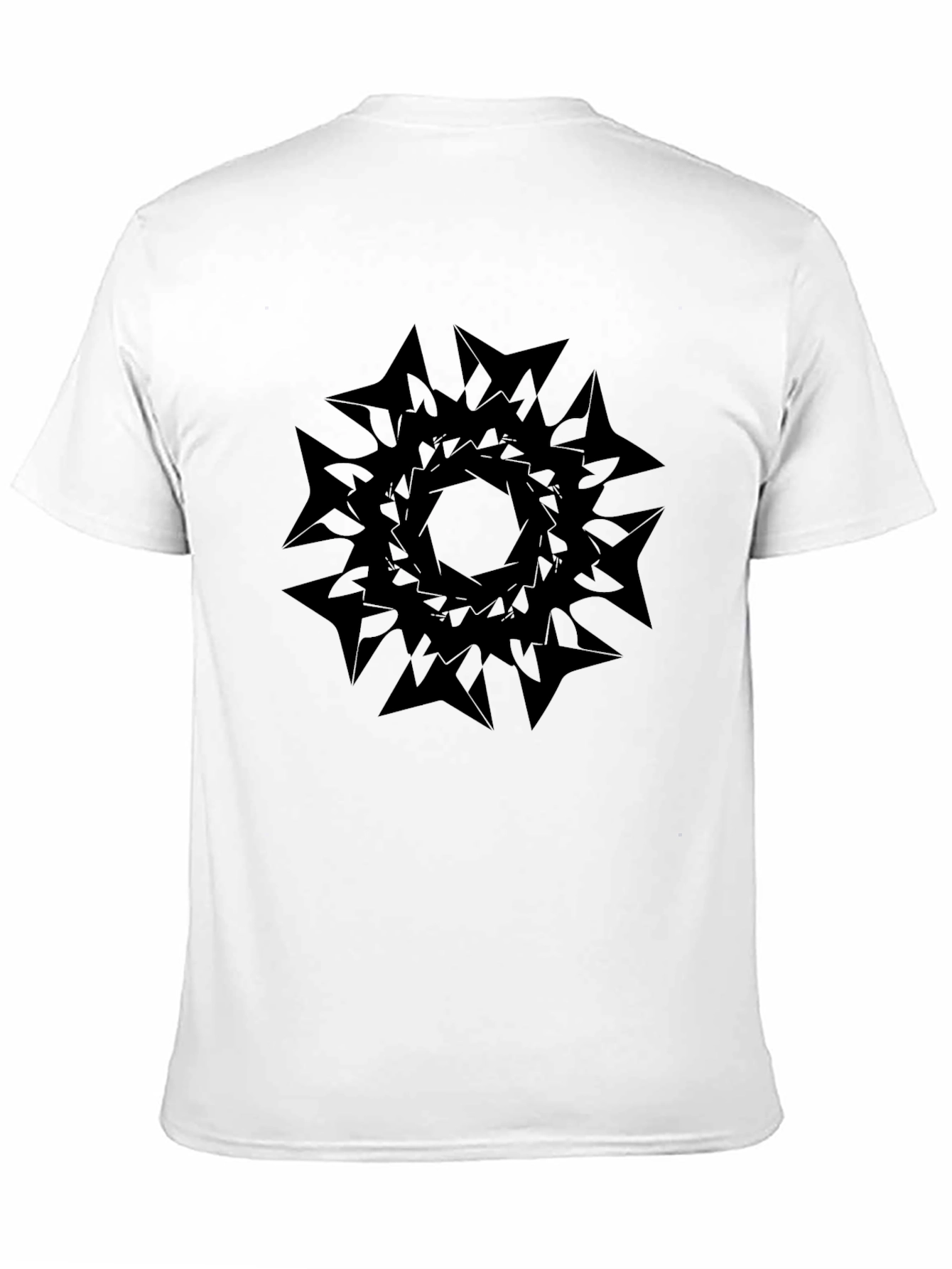 Abstract Geometric Print Black T-Shirt
