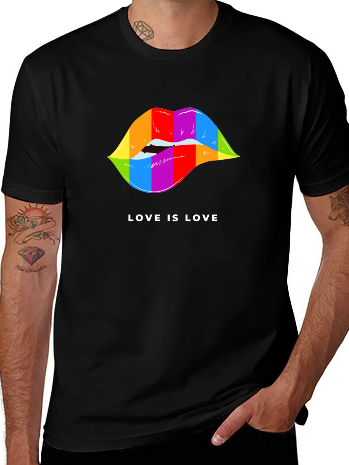 Love is Love Rainbow Lips Pride T-Shirt