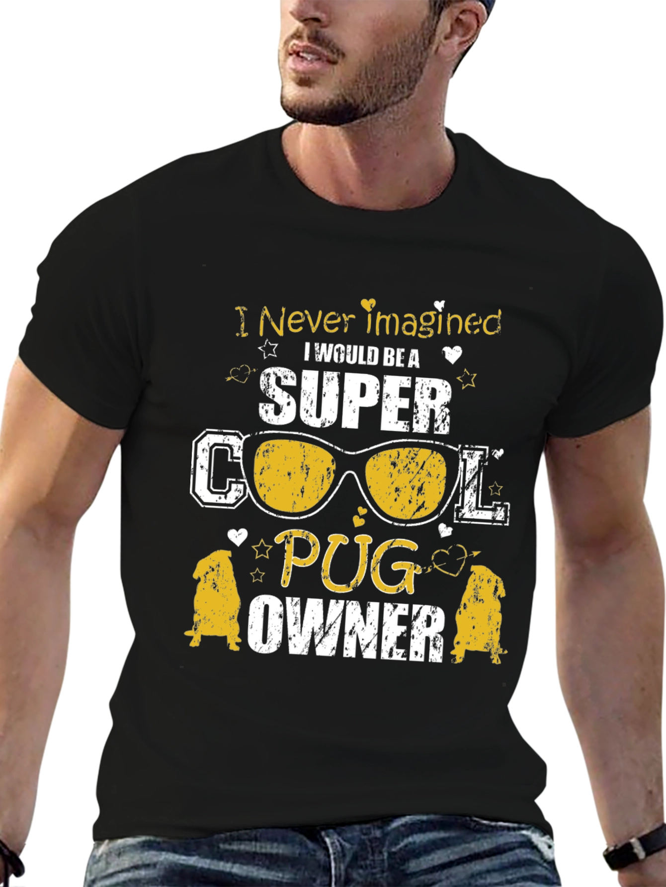 Super Cool Pug Owner Graphic T-Shirt