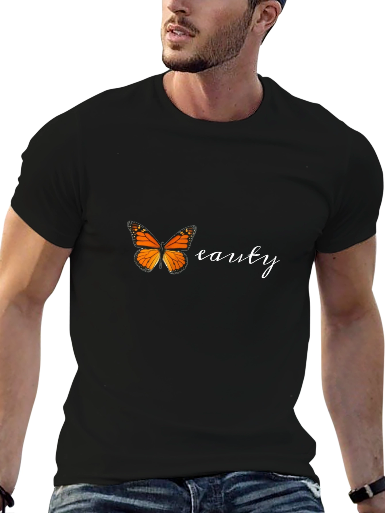 Butterfly Beauty Graphic Tee - Stylish Black T-Shirt