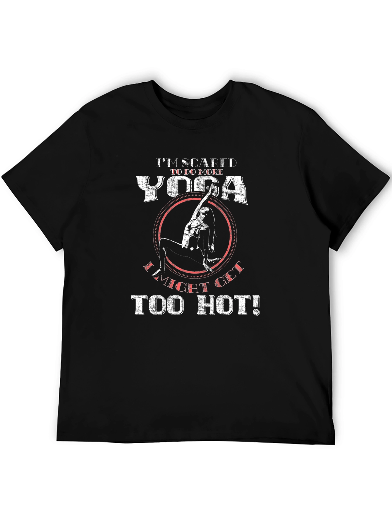 Yoga Too Hot Mens Black Graphic T-Shirt