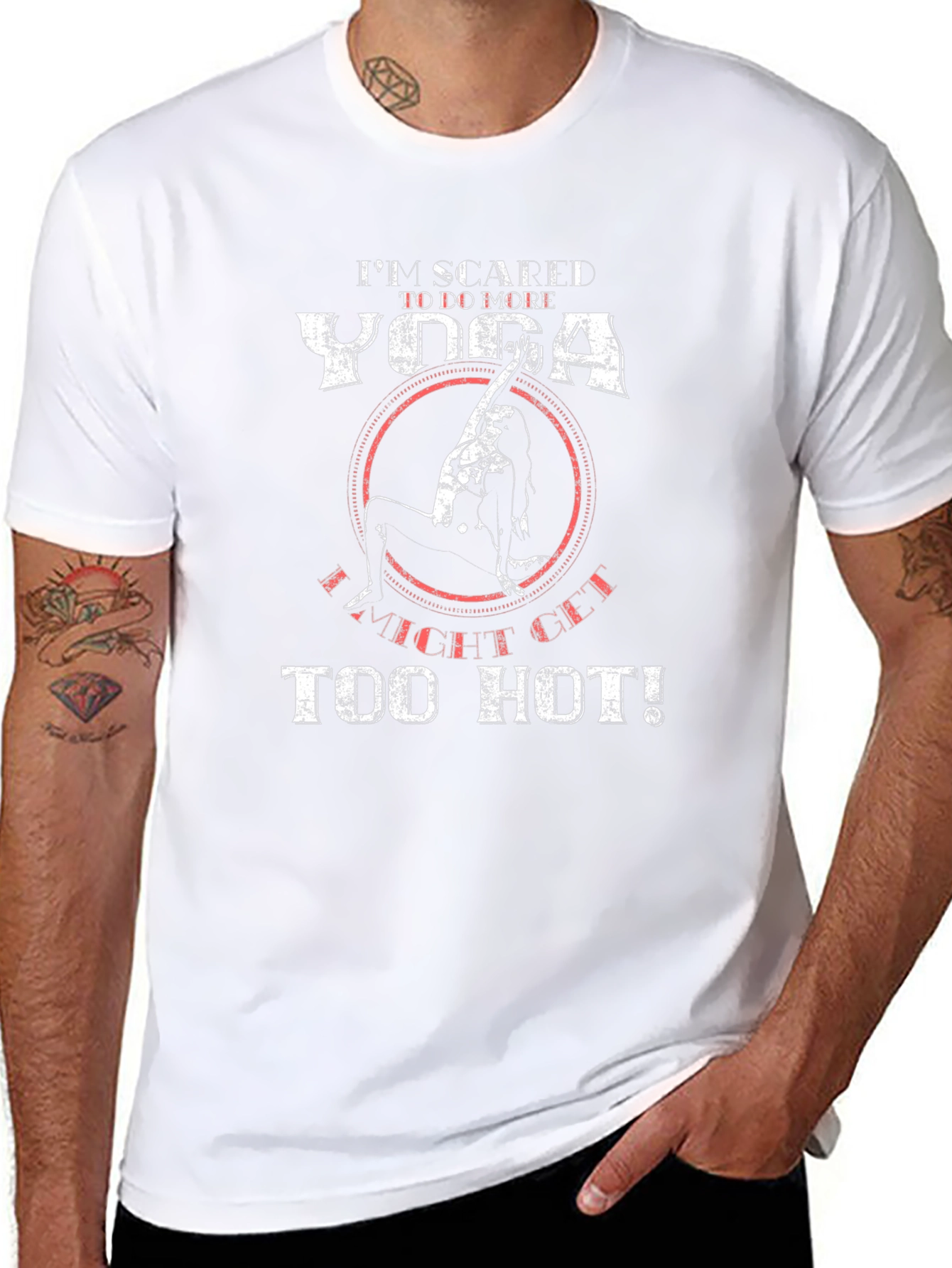 Yoga Too Hot Mens Black Graphic T-Shirt