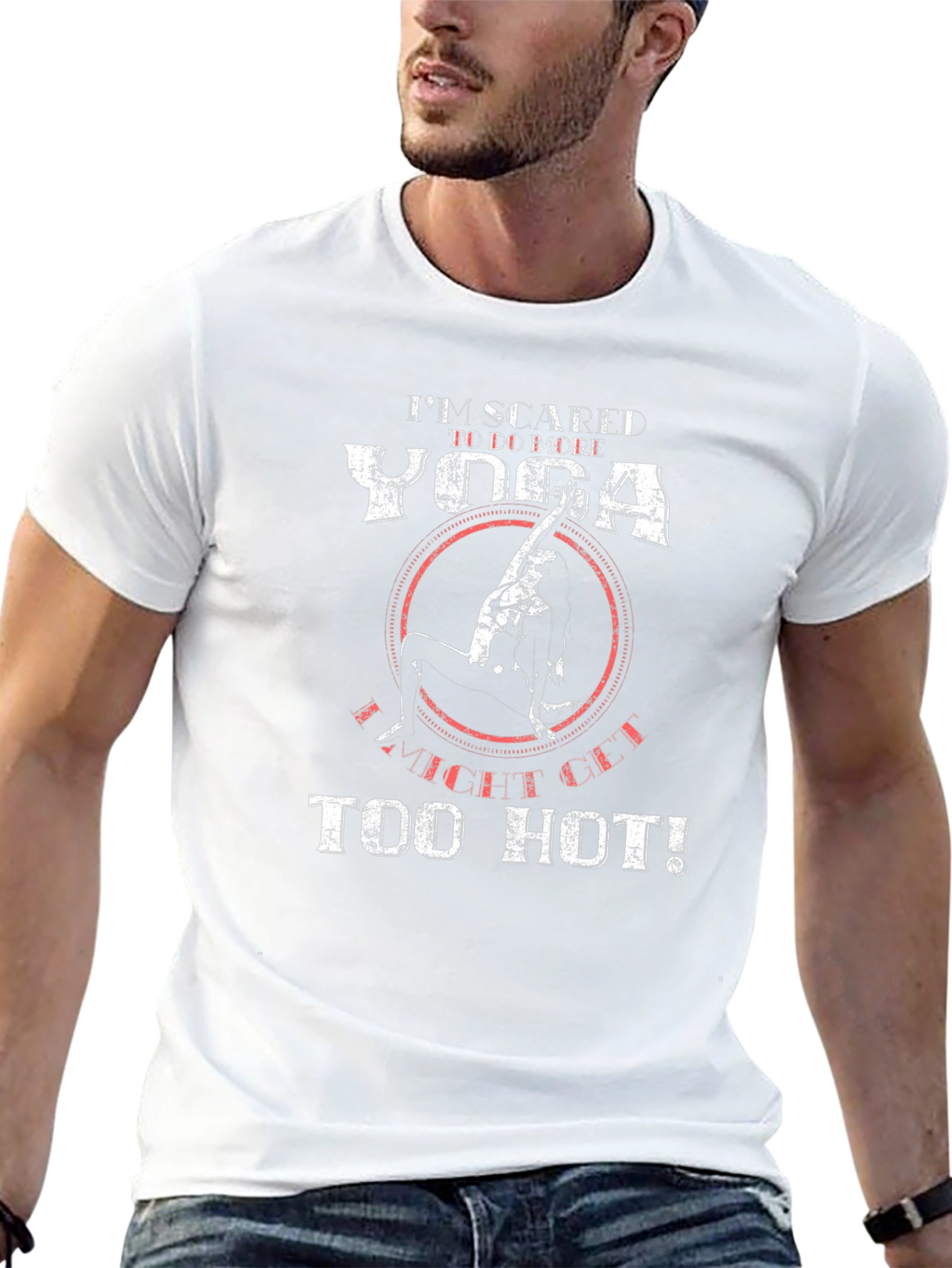Yoga Too Hot Mens Black Graphic T-Shirt