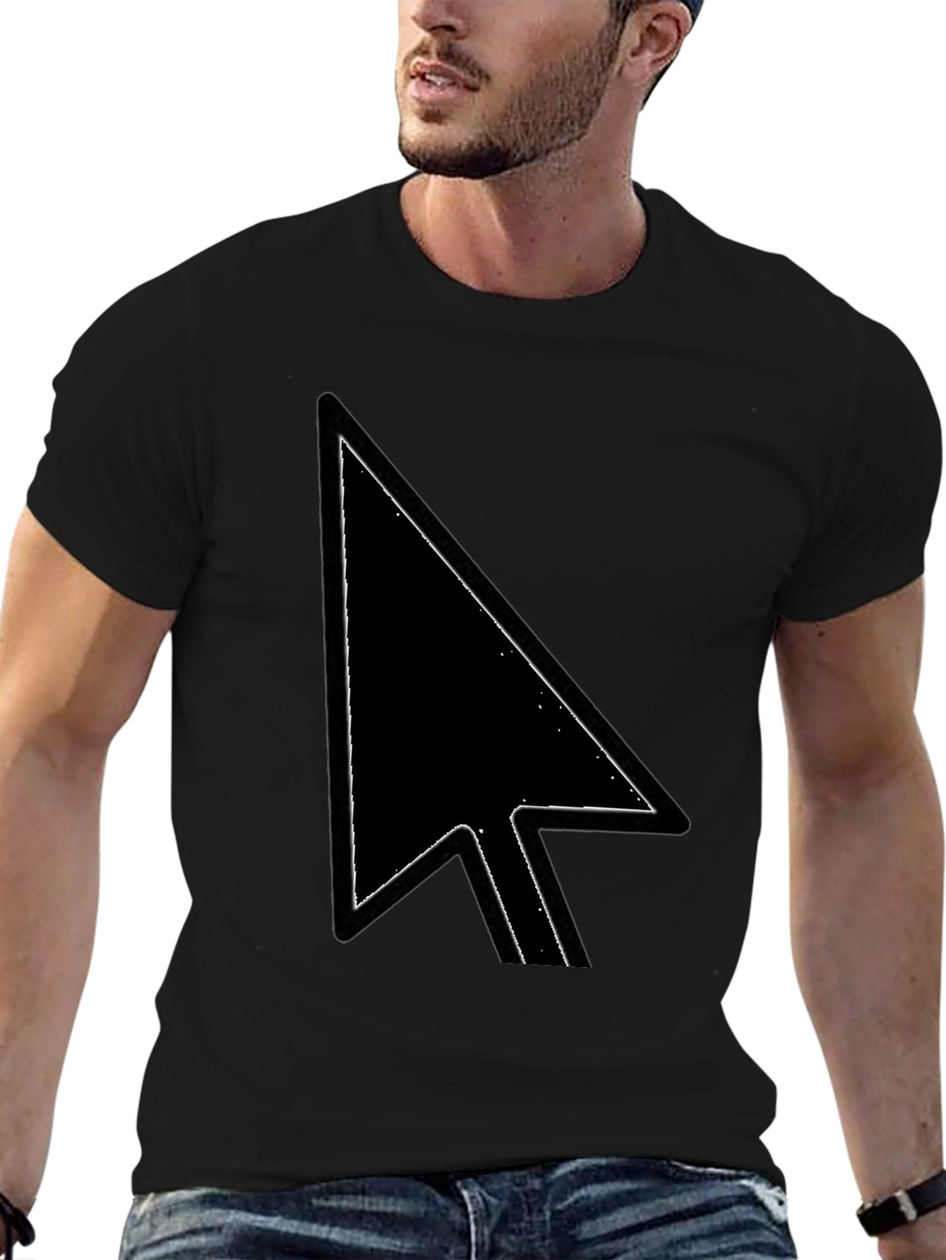 Pointer Arrow Graphic Tee - Black Casual Shirt