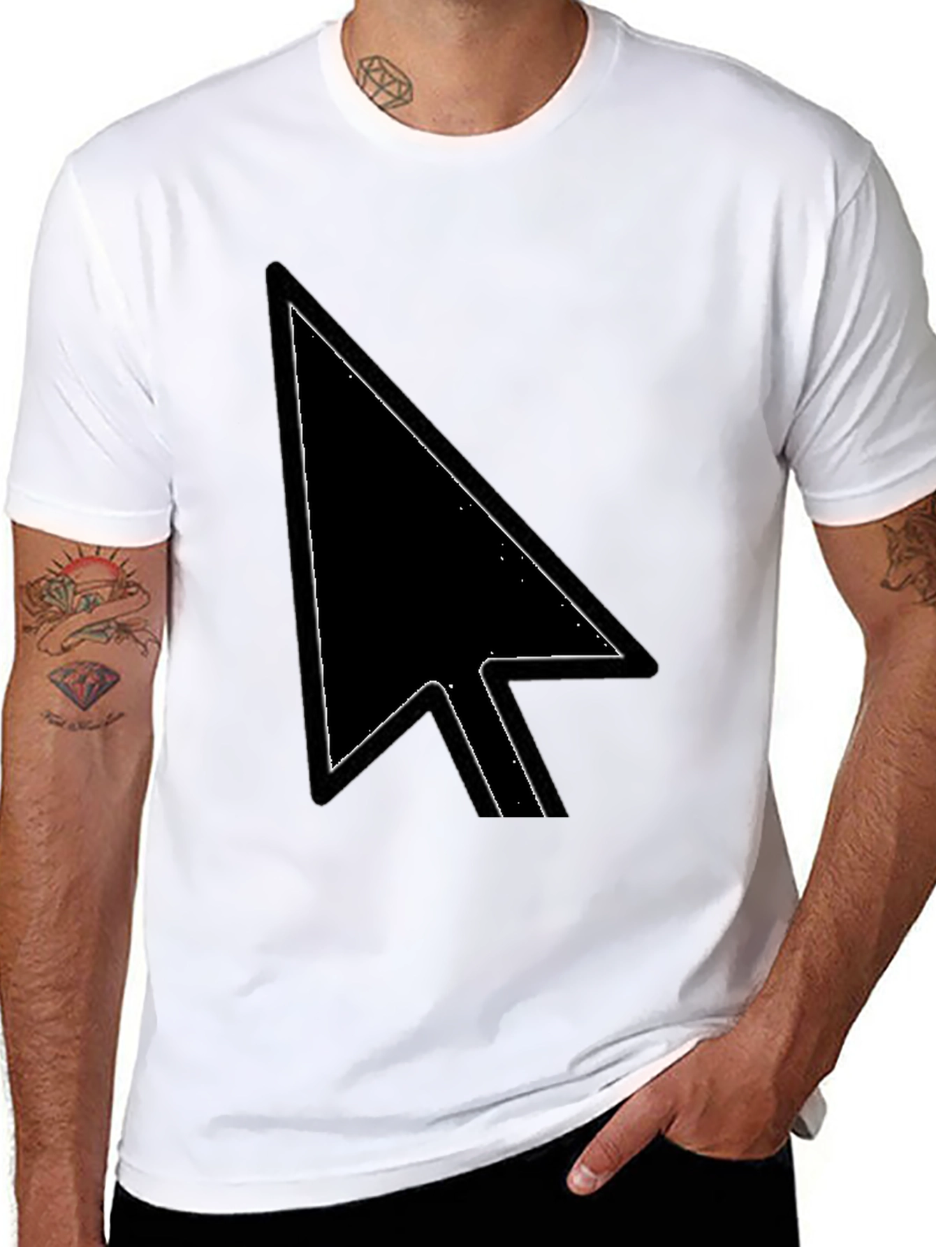 Pointer Arrow Graphic Tee - Black Casual Shirt