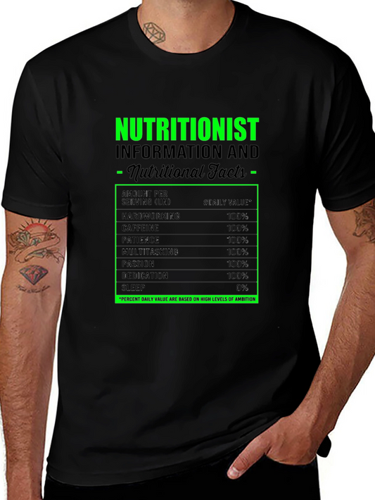 Nutritionist Facts Black Graphic T-Shirt